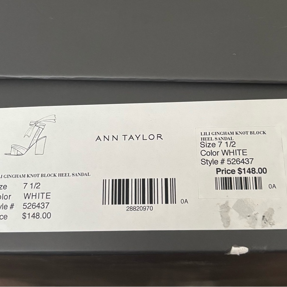 NIB Ann Taylor Lili Gingham Knot Patent Block Heel Sandals Sz 7.5 - Picture 4 of 4
